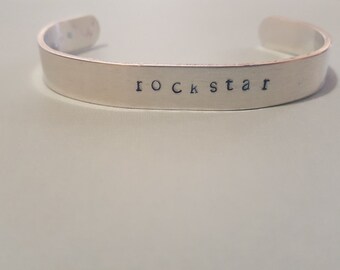 Rockstar- Aluminum Cuff Bracelet