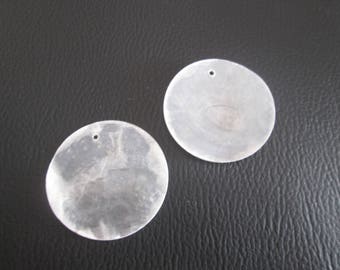 2 large sequins in MOP 35 mm in diameter