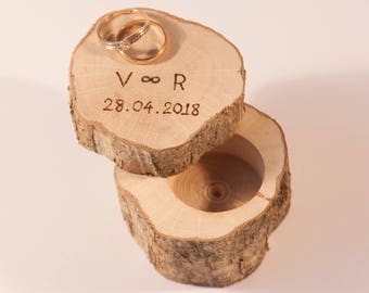 SALE! Personalized wooden ring box, jewelry box, rustic wedding ring holder, rustic wedding decor, engagement ring box, ring pillow