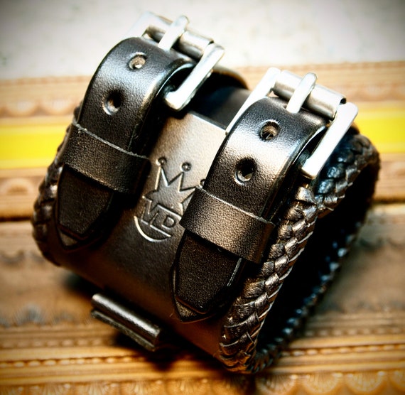 Leather cuff Bracelet Johnny Depp vintage style Wristband Best quality Made for YOU in USA by Freddie Matara