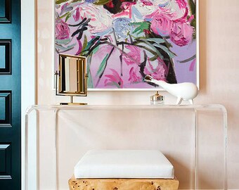 Large wall art, Abstract Painting, Original painting, Oil painting, Canvas art, Large canvas art, Paintings on canvas, Pink Flower Painting