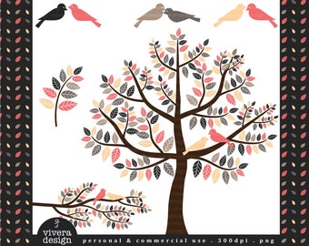 Love Birds Romantic Rhapsody - Digital Clip Art