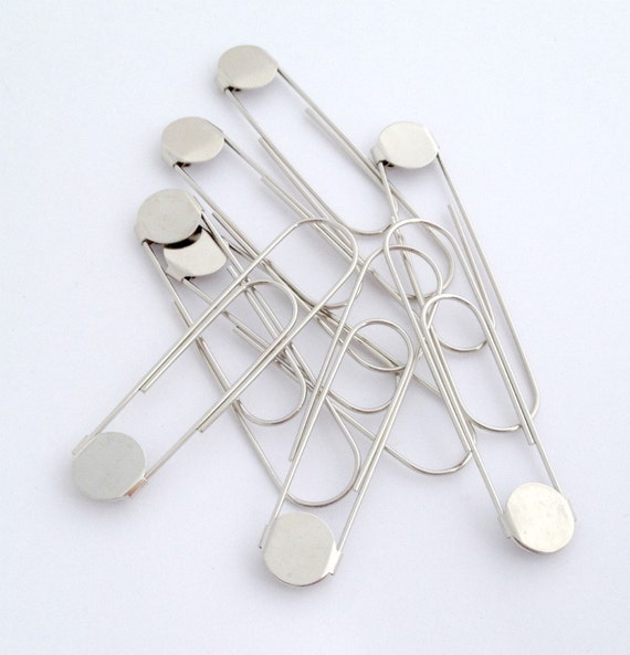 50 Silver Giant Paper Clips/Bookmarks Blanks with Glue Pad/For Felt