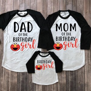 Elmo birthday shirt, elmo family shirts , elmo birthday party, elmo theme shirts, elmo mom, elmo dad, elmo girl, elmo birthday girl