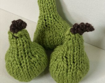 Knit Pear Fuit, pretend pear, imagination play, table decor