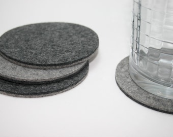 Round Coasters 5MM Thick Merino Wool Felt Coasters for Drinks Coaster Set