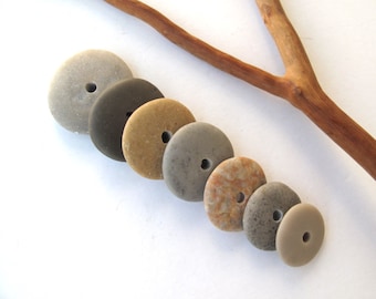 Natural Stone Cairn Mediterranean Beach Stone Stacks Pebble Rock Donut Beads River Stone Spacers MARVEL WHEELS 15-21 mm