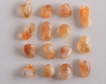 Tumbled Citrine Gemstone - Brazilian Citrine - Tumbled Stone - Polished Stone, 15 pieces