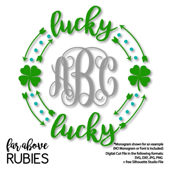 Download St Patrick's Day Lucky Four Leaf Clover Shamrock Monogram