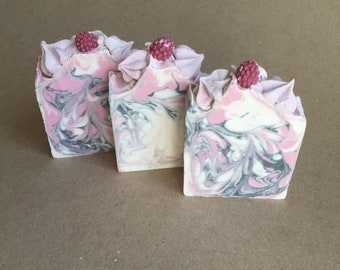 Artisan Handcrafted Black Raspberry Vanilla Cold Process Soap Bar Handmade