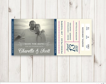 Concert Ticket Save The Date Card