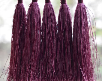 10 Pieces, Handmade tassel/Tassel charms Plum Color Polyester 10CM (approx.) Tassels