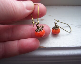 Pumpkin Earrings - Halloween Earrings - Orange Earrings