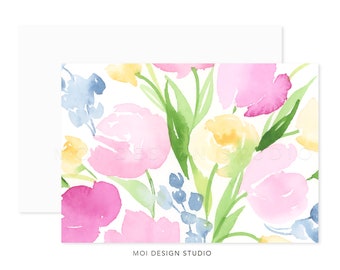 Spring Flowers Note Card PRINTABLE