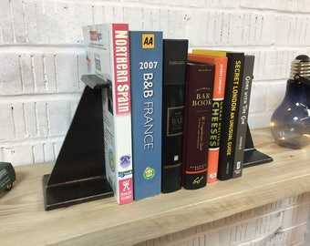 Industrial RSJ Metal Bookends - shelf decor retro steampunk art