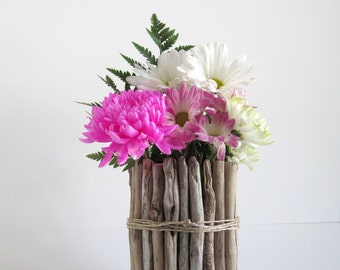 Round Driftwood Vase, Driftwood Centerpiece, Wedding Centerpiece, Candle Holder, Driftwood Vase, Driftwood Decor, Wood Vase