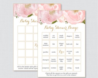 floral baby shower bingo cards printable blank bingo cards