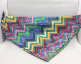 Rainbow Zigzag Medium Dog Bandana