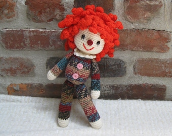 CLOWN Doll - Amigurumi Doll Crochet Doll finished - Plush Doll Softie