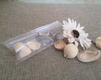 10 Transparent pillows/pillow boxes in PVC door confetti, sweets