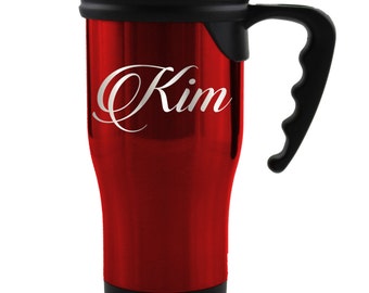 Personalized Travel Mug, Travel Tumbler, Custom Travel Coffee Mug, Travel Coffee Cup Travel Coffee Mug Coffee Tumbler Travel Mug with Handle