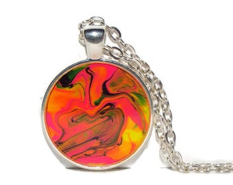 Necklace gift for her, Abstract necklace, One of a kind necklace, Stocking stuffer jewelry, Circle pendant necklace, Jewelry under 20, Gift