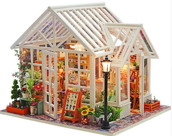 Doll House FREE Shipping!!! Furniture Diy Miniature Sosa Greenhouse Wooden Miniaturas Dollhouse Toys for Children Birthday Gifts