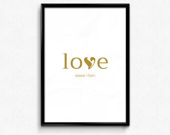 Wall Art Print, Instant Download, Printable Art, Printable Quotes, Home Decor, Love, Motivational, Printable Wall Art, Love Noun