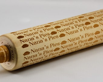Personalized Rolling Pins, Custom, Laser Engraved, Solid Wood, High Quality