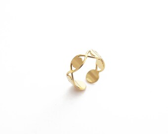 Ring adjustable "Apple" gold plated 3 microns punched
