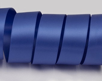 Royal Blue Ribbon, Double Faced Satin Ribbon, Widths Available: 1 1/2", 1", 6/8", 5/8", 3/8", 1/4", 1/8"