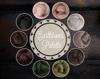 Roving Packs, Wool Roving, Earthtones Palette, Wool Roving Felting, Wool Roving for Spinning, Wool Roving for Sale, Needle Felting Supplies