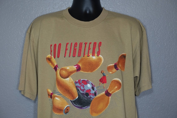 1996 RARE Foo Fighters - Bowling Pin '96 Tour Double-Sided Vintage Concert T-Shirt