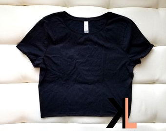 Blank Black Crop Top with White Keeletics Logo on Back