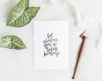 Hand Lettered Print | Enough