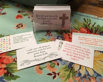 encouraging Women's Personalized Scripture cards. Set of 50. Jesus, gift, Spiritual. Christmas