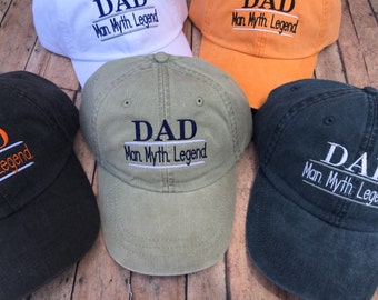 Custom Dad Hat, man myth legend, Fathers day hat, mens hat, dad hat, grandpa hat, monogram hat, papa hat, custom hat, mens baseball hat, hat