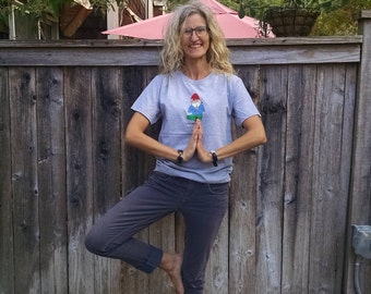 Tree-pose Gnome Gray Organic Cotton T-Shirt