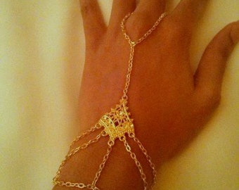 Gold Bollywood Inspired Hand Chain/ Hand Bracelet