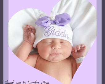 Baby girl hat, Personalized, embroidered baby hat, baby beanie hat, hospital hat, newborn baby girl hat, beanie, cap, infant, photo prop