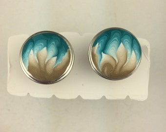 Polymer clay snap jewelry with post earrings
