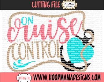 Cruise SVG Cutting File On Cruise Control DXF eps and png Files for Cutting Machines Beach Vacation Cruise Ship SVG Design