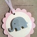 Pink and Gray elephant baby shower favor tags (12) thank you hang tags Party decorations