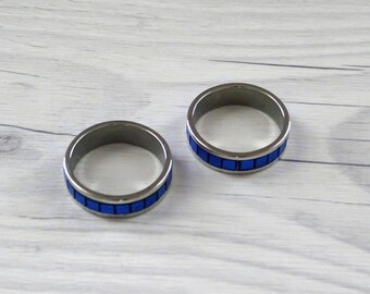 Stainless Steel Ring with Aluminum Coloring Embellished Ring Stainless Steel Ring with Aluminum Coloring Embellished Ring