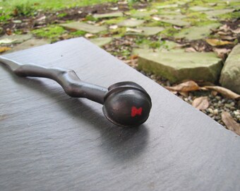 black widow spider wand-hand carved