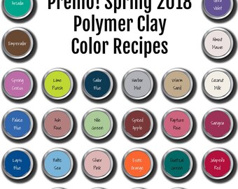 Premo brand Polymer Clay Color Recipe Ebook for Spring Summer 2018