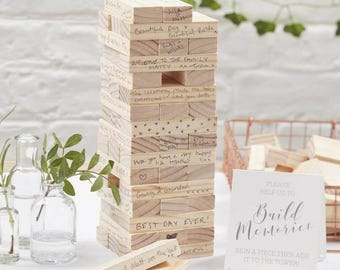 Build A Memory - Jenga Style Wedding Guest Book Alternative