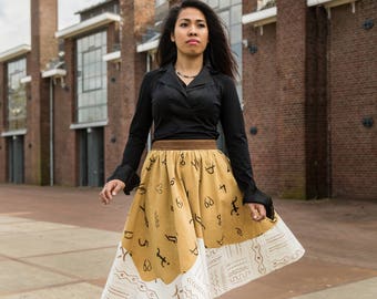 Skirt Orcher and Light brown multi sym