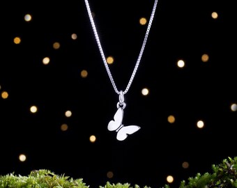 Sterling Silver Butterfly Charm - Small, Double Sided - (Charm Only or Necklace)