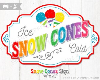 Snow Cone Sign - DIY Instant Download